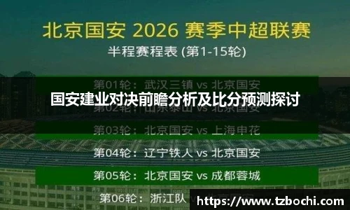 KS体育国安建业对决前瞻分析及比分预测探讨